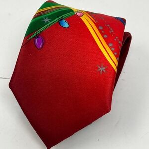 Garcia Capillaries Collection 62 Red Holiday Christmas‎ Lights Neck Tie